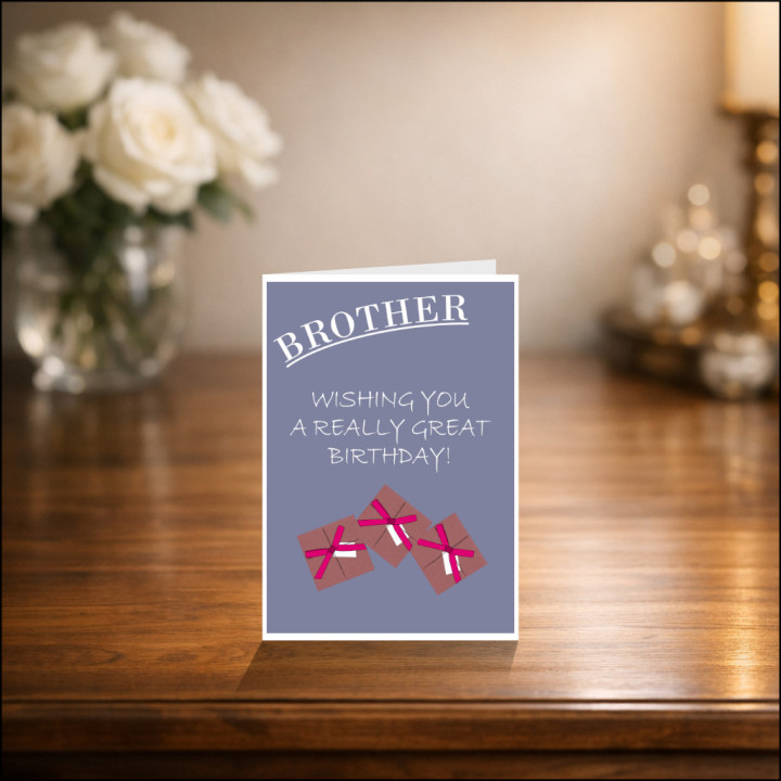 Brother Birthday Card with Personalised Message