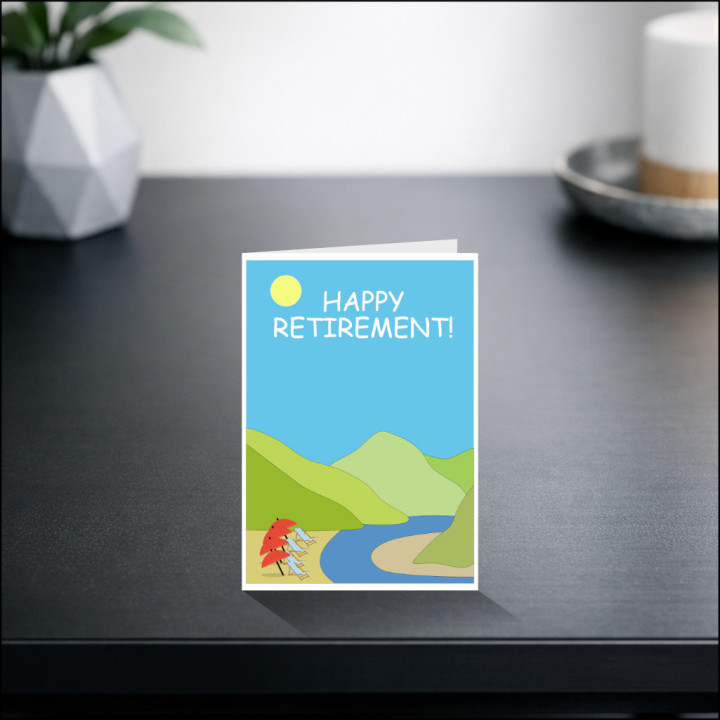 Personalised Retirement Card - At The Beach