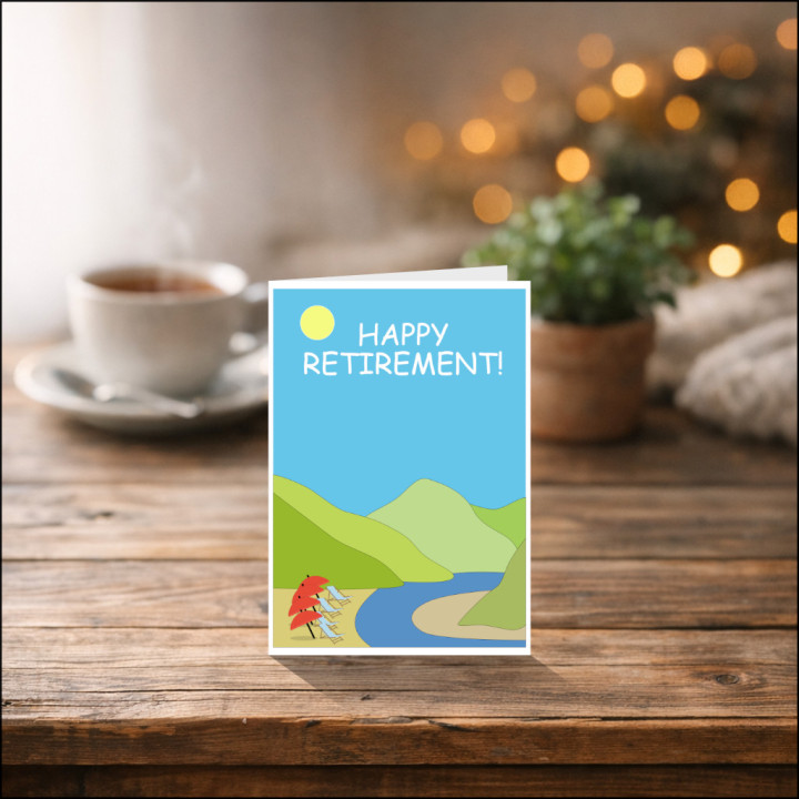 Personalised Retirement Card - At The Beach