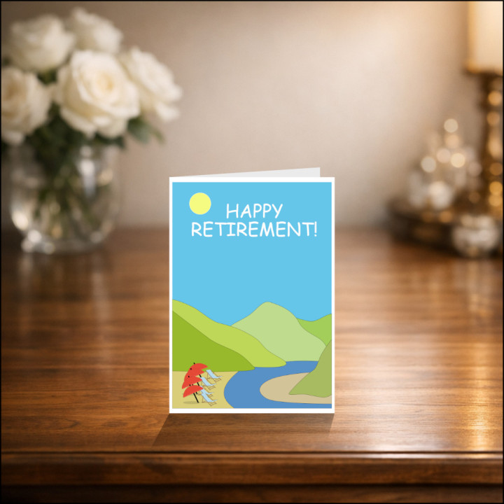 Personalised Retirement Card - At The Beach