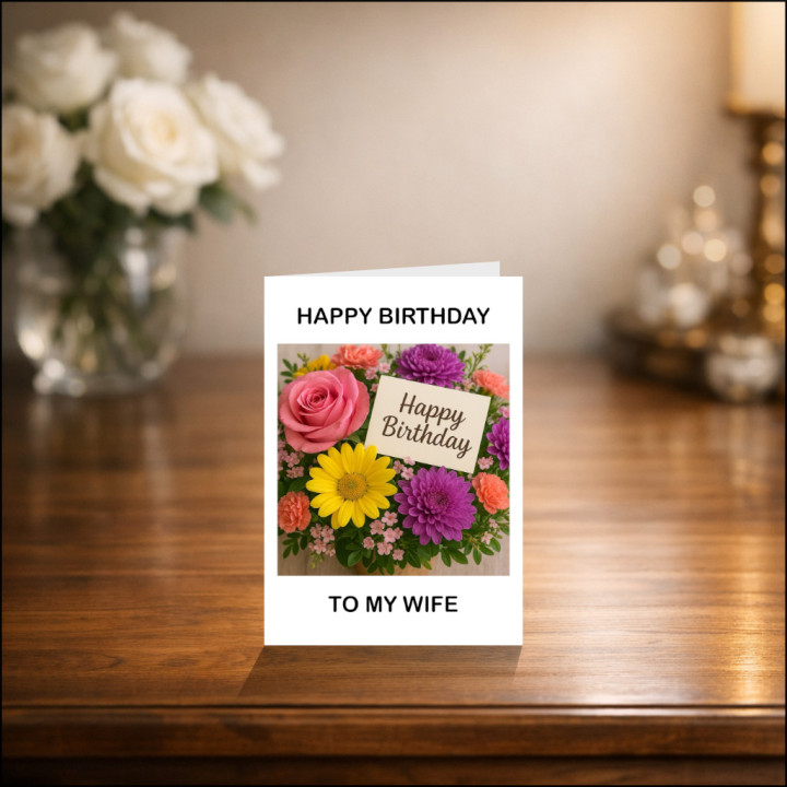 Personalised Birthday Card with Flowers