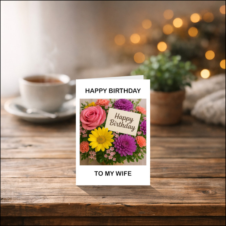 Personalised Birthday Card with Flowers