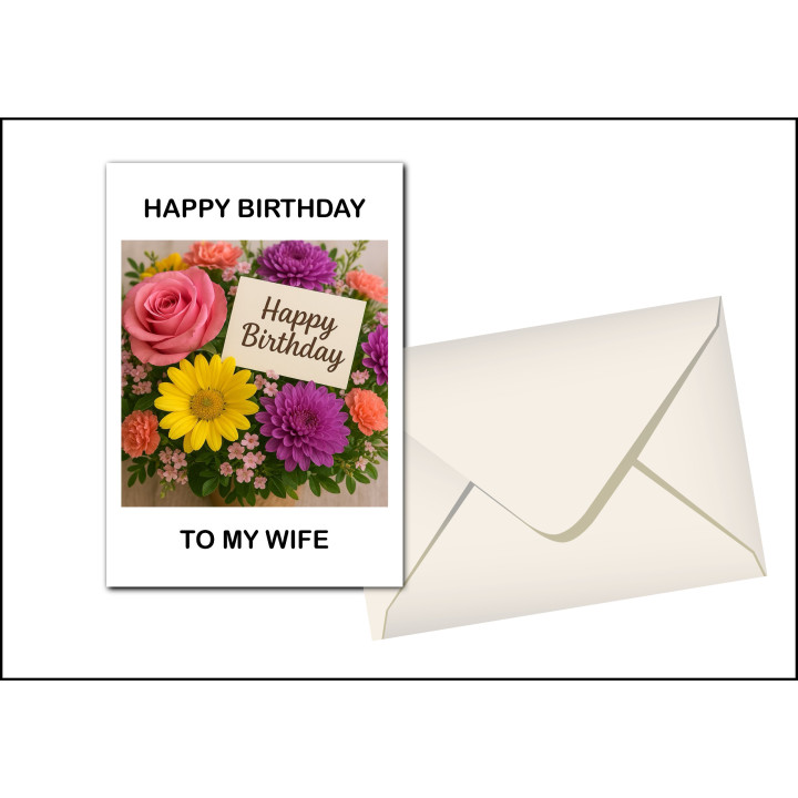 Personalised Birthday Card with Flowers