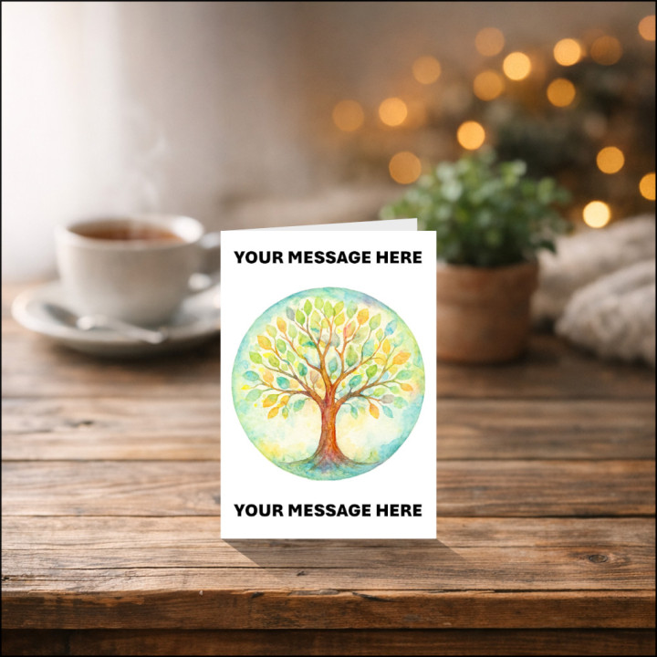 Tree of Life Water Colour Greeting Card