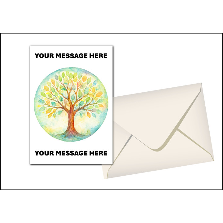 Tree of Life Water Colour Greeting Card