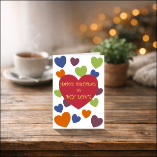Personalised Hearts Birthday Card with Message