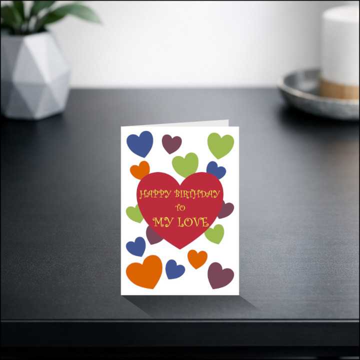 Personalised Hearts Birthday Card with Message