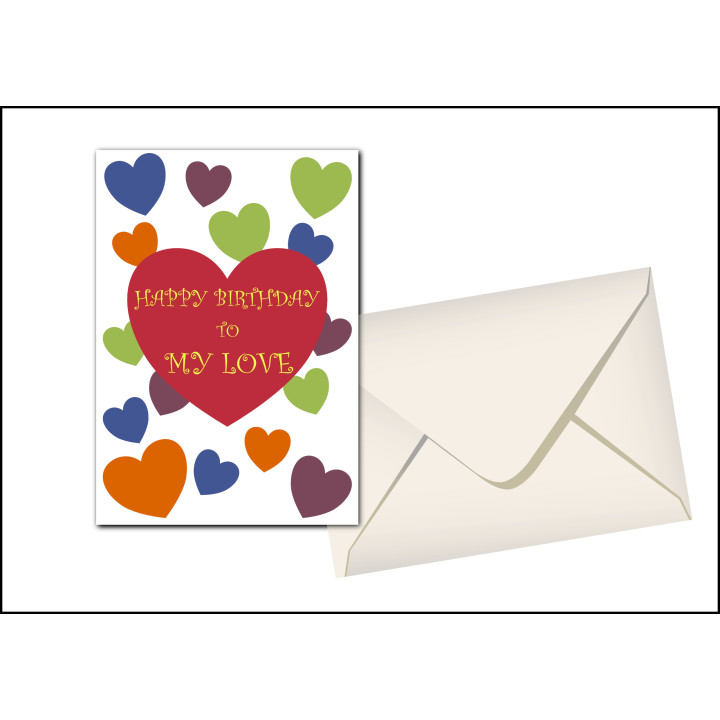 Personalised Hearts Birthday Card with Message