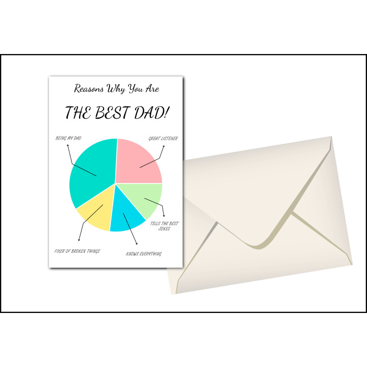 Personalised Best Dad Greeting Card with Pie Chart