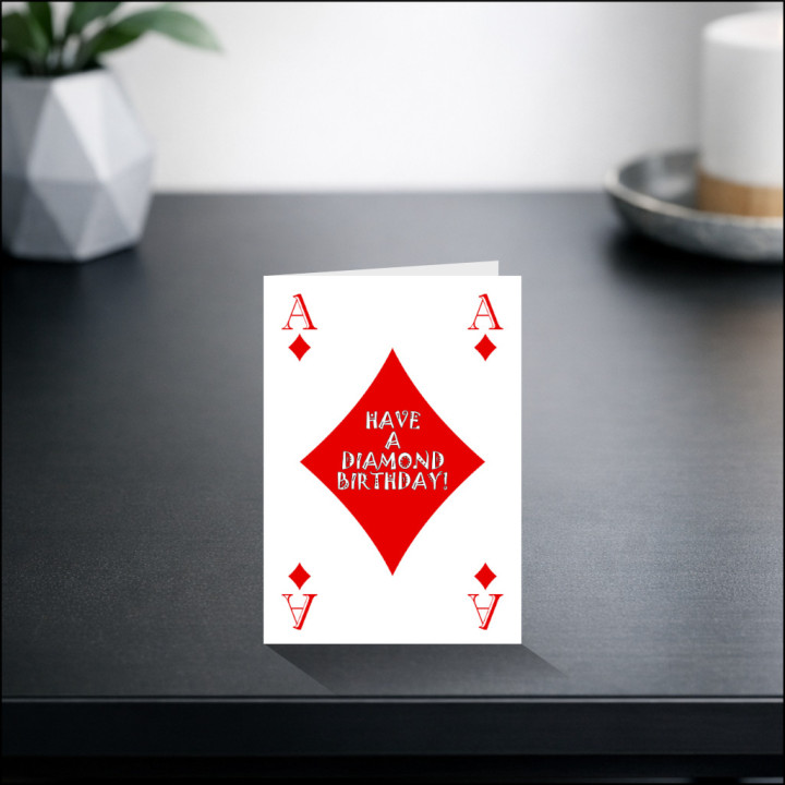 Personalised Ace of Diamonds Birthday Card