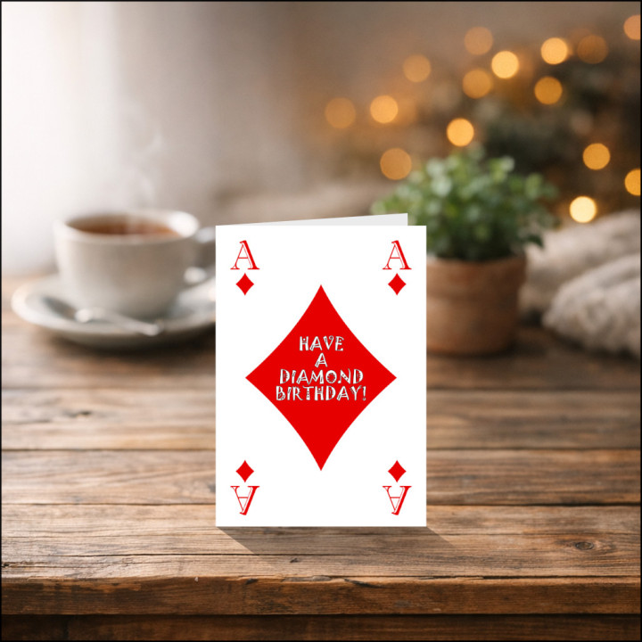 Personalised Ace of Diamonds Birthday Card