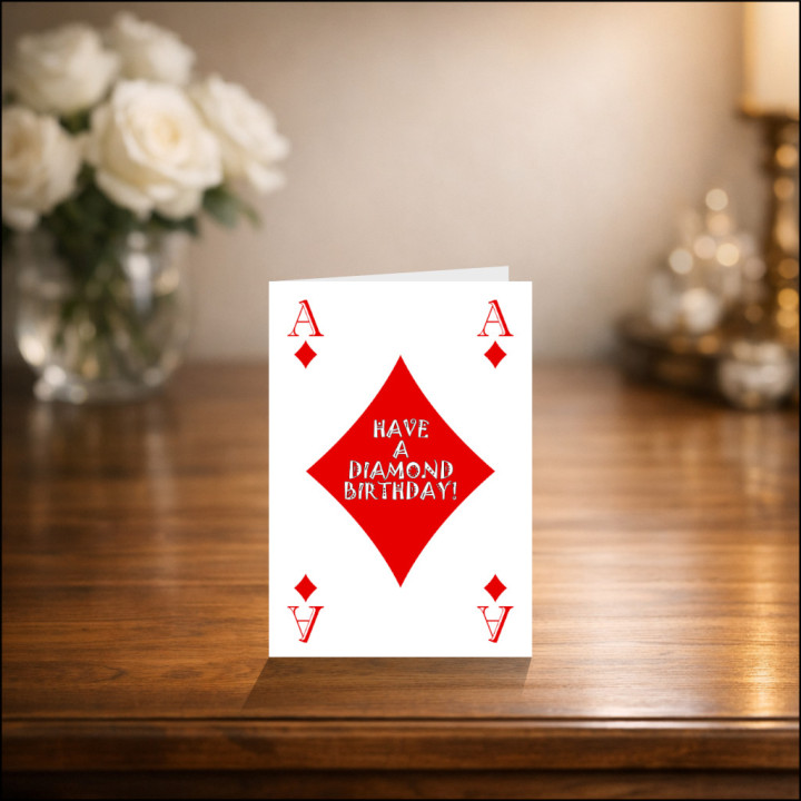 Personalised Ace of Diamonds Birthday Card