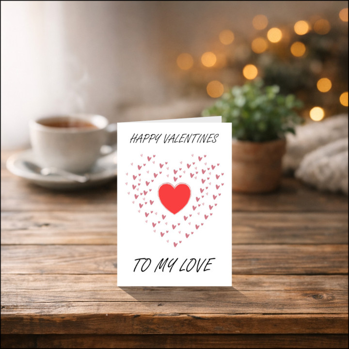Personalised Valentine’s Card | Romantic Heart Design