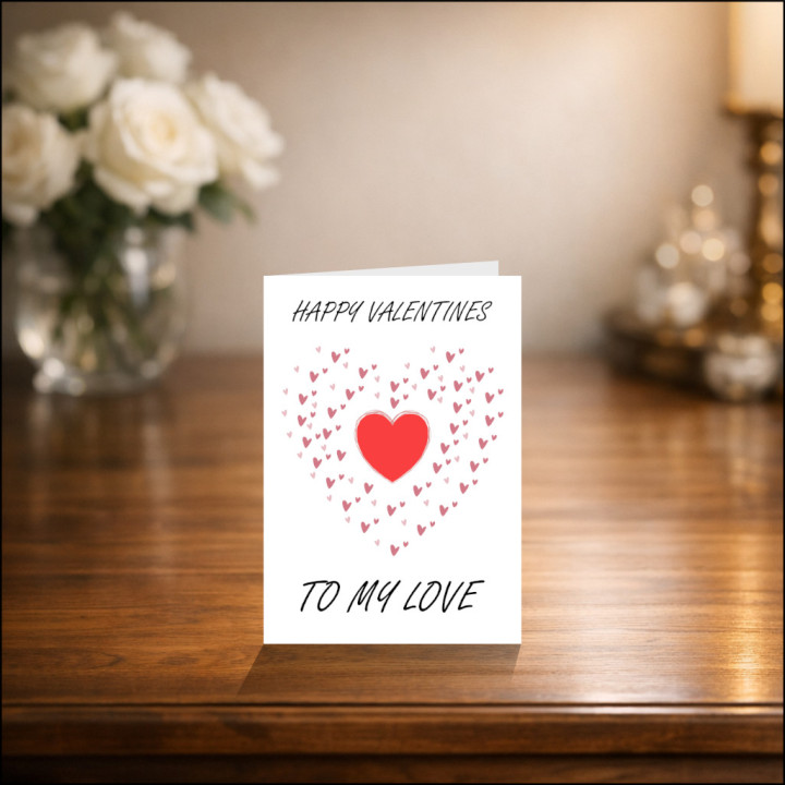 Personalised Valentine’s Card | Romantic Heart Design