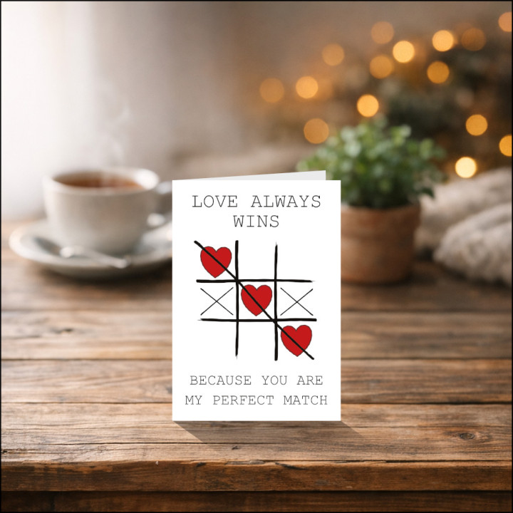 Personalised Valentine’s Day Card – 'Love Always Wins'