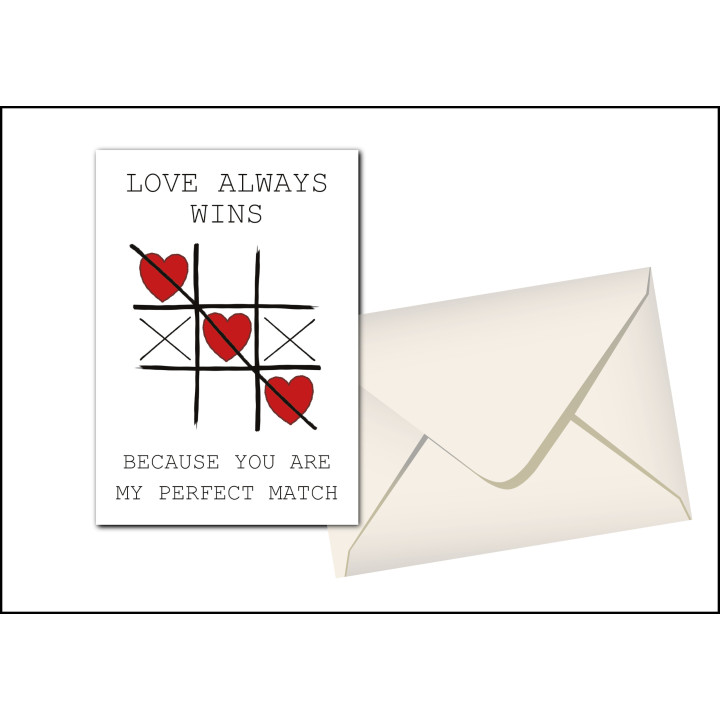 Personalised Valentine’s Day Card – 'Love Always Wins'