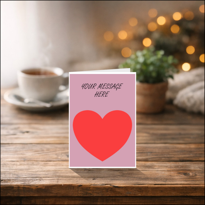Heart Greeting Card with Personalised Message