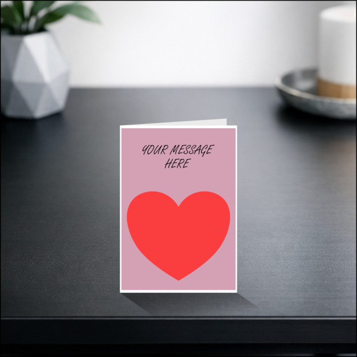 Heart Greeting Card with Personalised Message