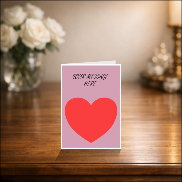 Heart Greeting Card with Personalised Message
