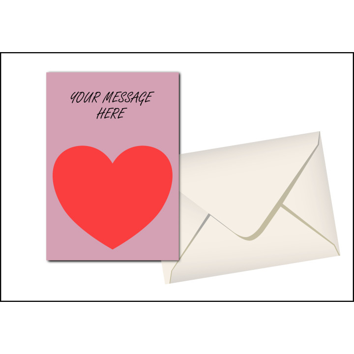 Heart Greeting Card with Personalised Message