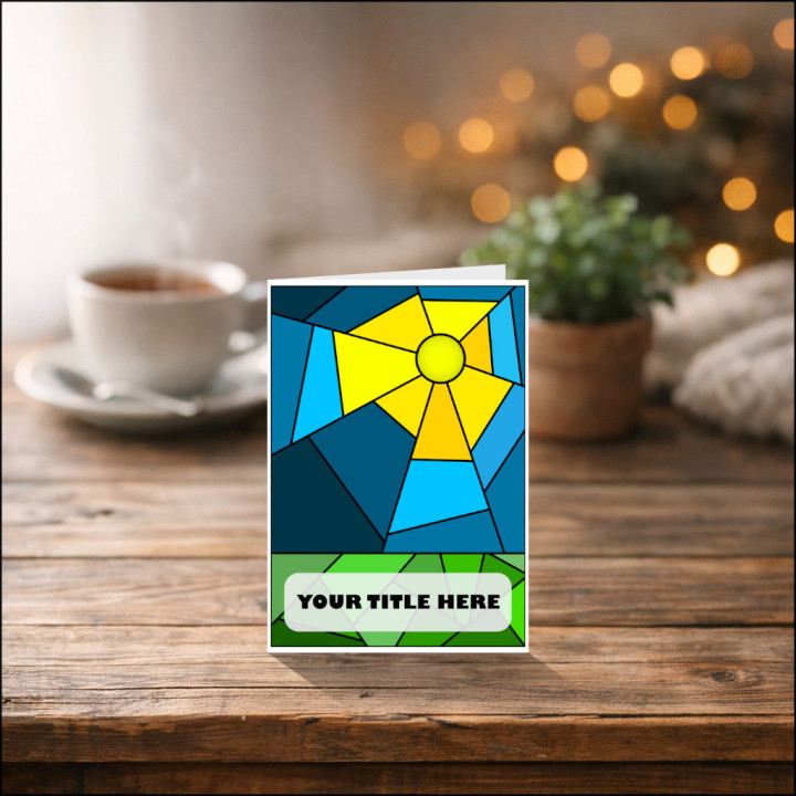 Stained Glass Greeting Card with Personalised Message