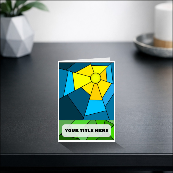 Stained Glass Greeting Card with Personalised Message