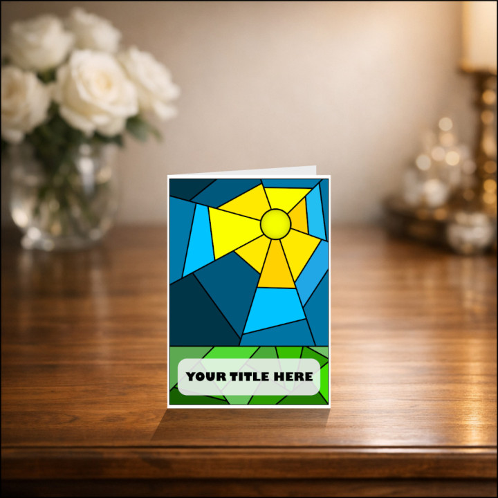 Stained Glass Greeting Card with Personalised Message